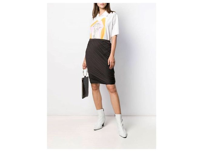 Falda Lanvin años 90 Castaño - vista 2