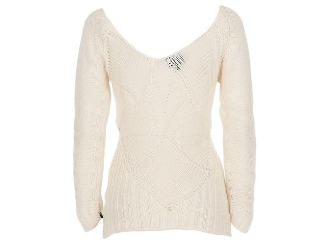 Roberto Cavalli Pullover aus den 2000ern Weiß - Ansicht 3