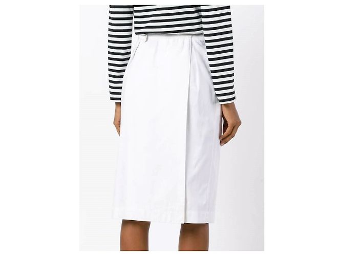 Yves Saint Laurent Jupe années 70 Blanc - vue 4