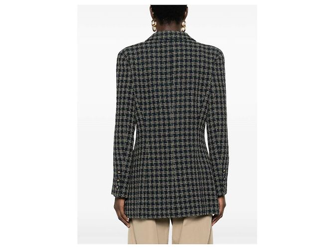 Chanel Blue Checked Wool Jacket - view 4