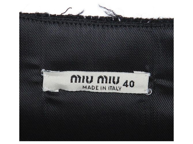 Vestido sin mangas Miu Miu de lana negra Negro - vista 7