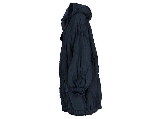 Fendi Fendissime Blaue Jacke mit Kunstfellfutter - Ansicht 3