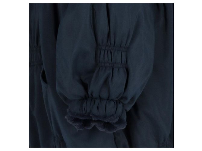 Fendi Fendissime Blaue Jacke mit Kunstfellfutter - Ansicht 6