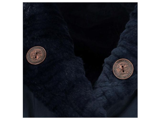 Fendi Fendissime Blaue Jacke mit Kunstfellfutter - Ansicht 7