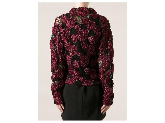 Cardigan en dentelle noire Krizia années 90 - vue 4