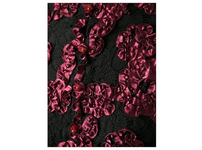 Cardigan en dentelle noire Krizia années 90 - vue 5