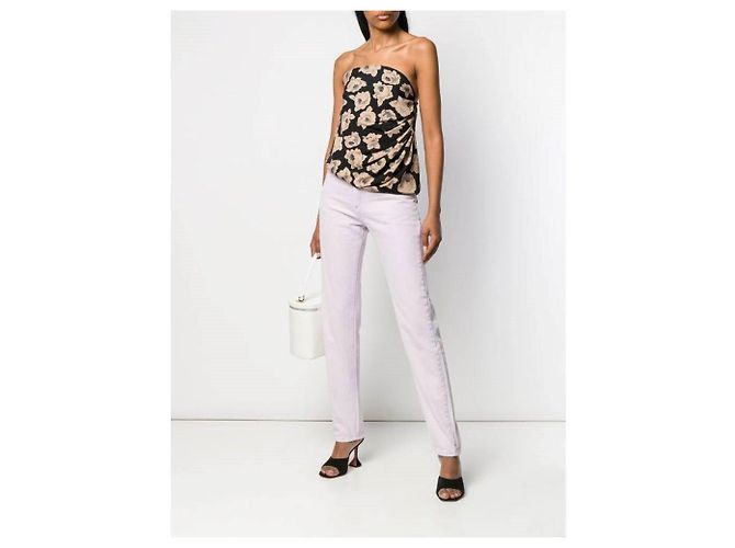 Top Emanuel Ungaro de seda negra con estampado floral Negro - vista 2