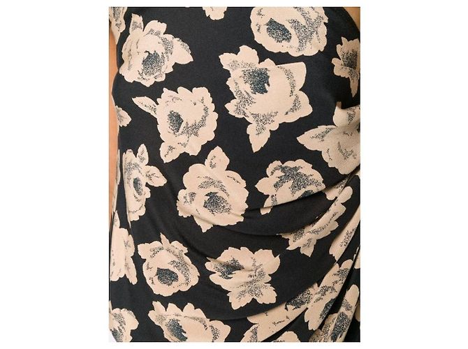 Top Emanuel Ungaro de seda negra con estampado floral Negro - vista 5