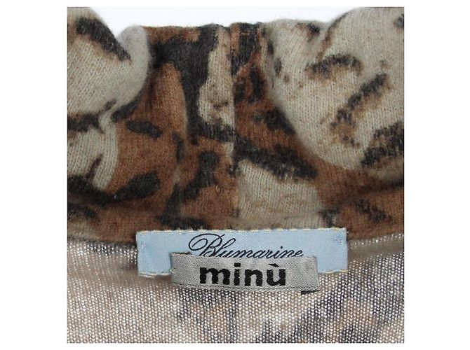 Blumarine Strickkleid aus Wolle mit Animal Print Beige - Ansicht 5
