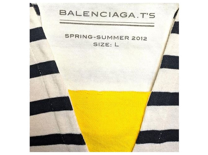 Top sin mangas Balenciaga de punto de algodón a rayas blanco y negro - vista 7