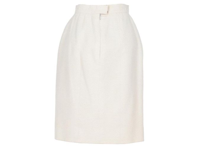 Autre Marque Falda larga de lana negra Chanel Blanco - vista 2