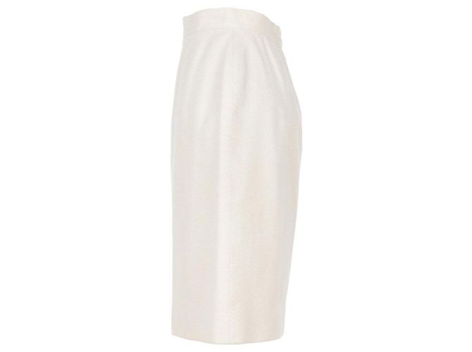 Autre Marque Falda larga de lana negra Chanel Blanco - vista 3