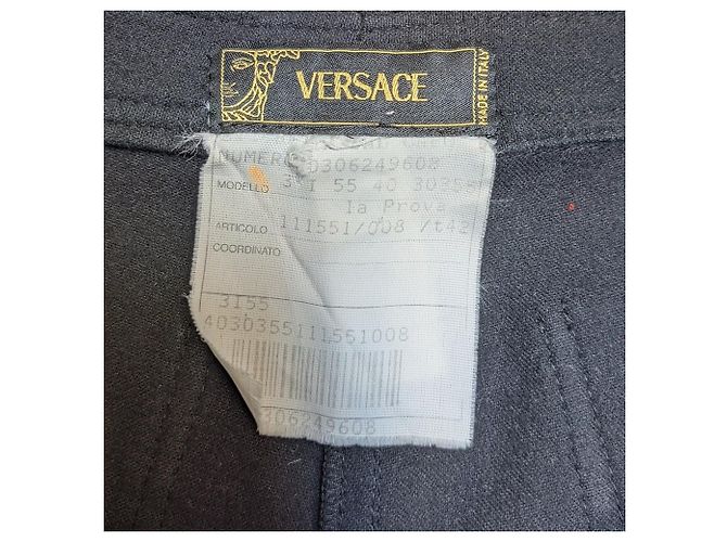 Pantalones Slim Fit de Algodón Negro Versace - vista 6