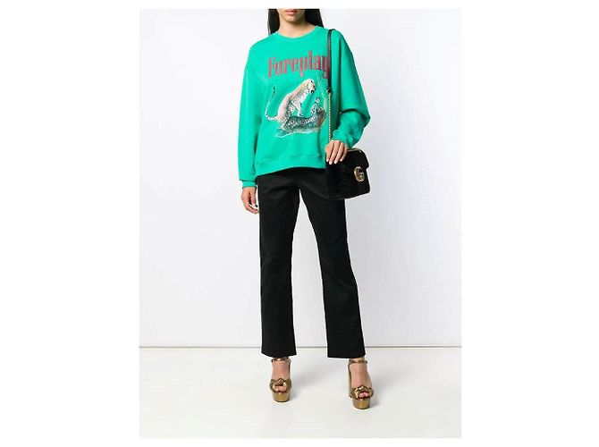 Pantalones Gucci negros de algodón de corte recto - vista 4