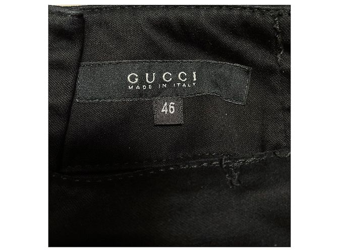 Pantalones Gucci negros de algodón de corte recto - vista 6
