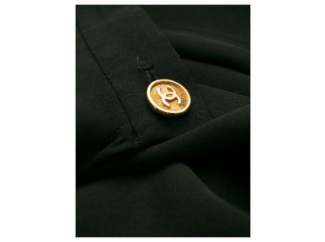 Falda Chanel de seda negra plisada Negro - vista 5