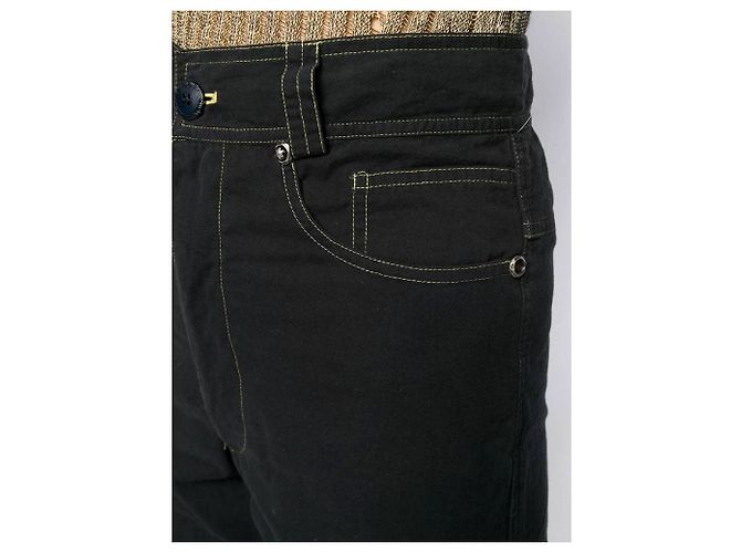 Pantalones Versace de algodón negro de cintura alta - vista 5
