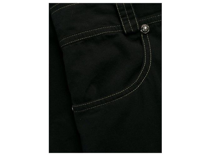 Pantalones Versace de algodón negro de cintura alta - vista 6