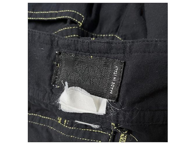 Pantalones Versace de algodón negro de cintura alta - vista 8