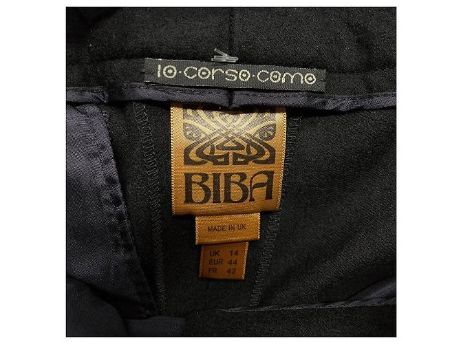 Pantalones Biba de lana negra de pierna recta Negro - vista 6