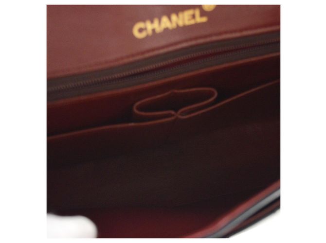 Chanel Vintage Classic Double Flap Quilted Lambskin Medium Nero - vista 3