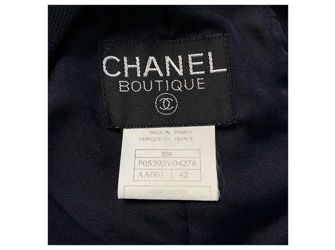 Top Peplum Chanel de Lana Azul con Cinturón - vista 6