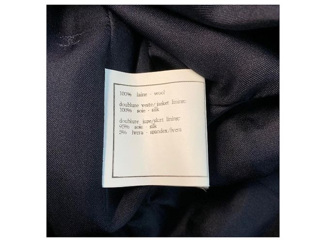 Top Peplum Chanel de Lana Azul con Cinturón - vista 7