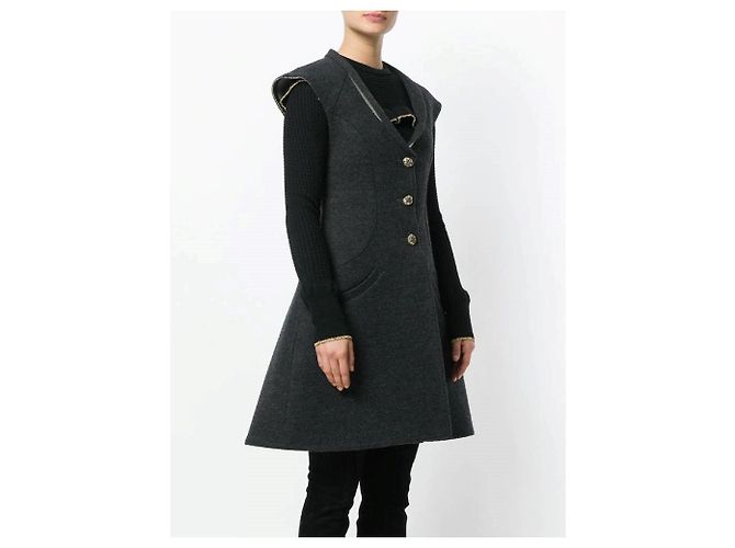 Gilet Duster Chanel de Viscosa Gris - vista 3