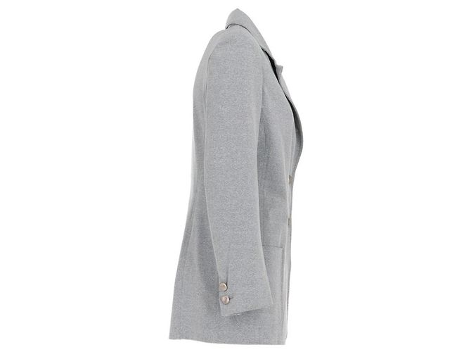 Chanel Jacke aus grauem Stretch-Stoff - Ansicht 2