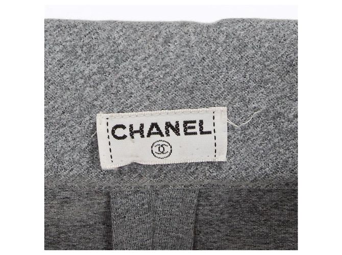 Chanel Jacke aus grauem Stretch-Stoff - Ansicht 6