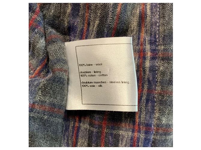 Chanel Bouclé Wolle Blazer Kariert Grau - Ansicht 8