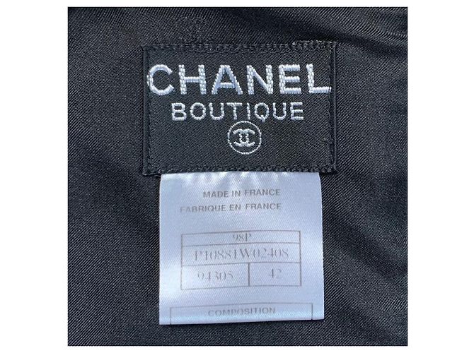 Abito Chanel nero in lana e seta a maniche corte - vista 6