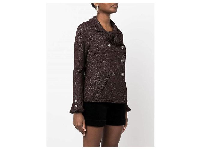 Chanel Jacke Bordeaux Lurex - Ansicht 2