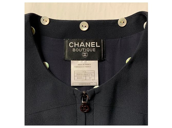 Abito midi Chanel blu in viscosa anni 90 - vista 7