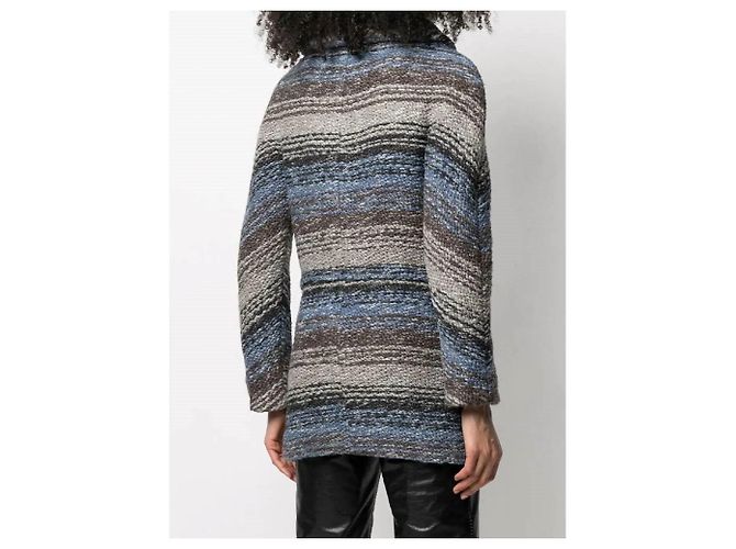 Abrigo Chanel de lana gris azul y negro Multicolor - vista 4