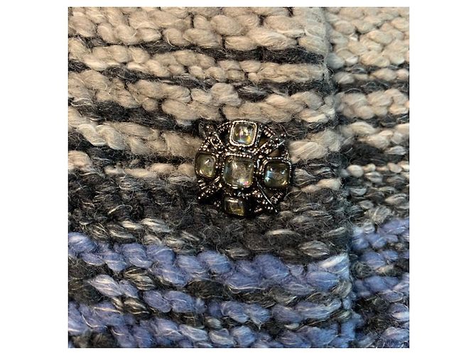 Abrigo Chanel de lana gris azul y negro Multicolor - vista 7