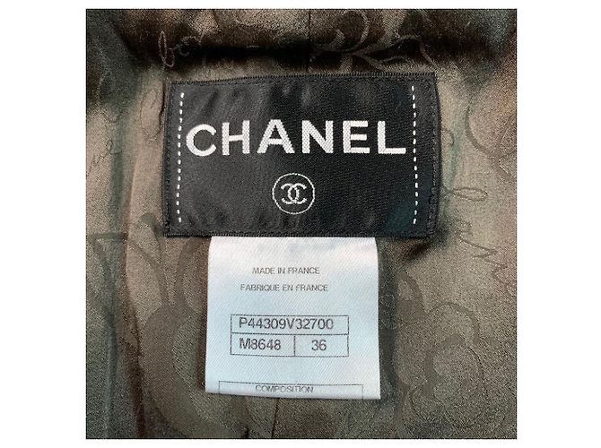 Abrigo Chanel de lana gris azul y negro Multicolor - vista 8