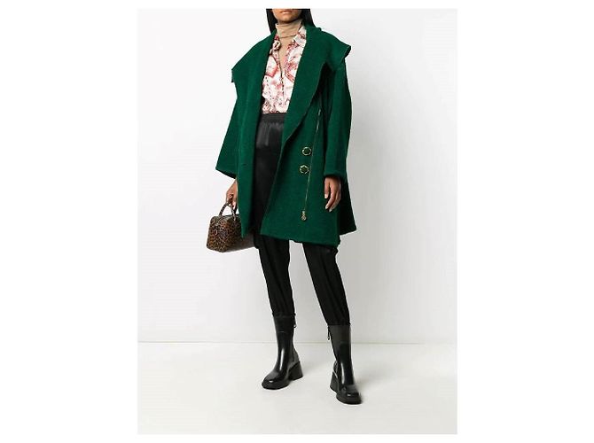 Casaco Chanel Oversized de Lã Verde - vista 2