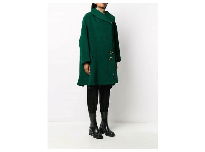 Casaco Chanel Oversized de Lã Verde - vista 4