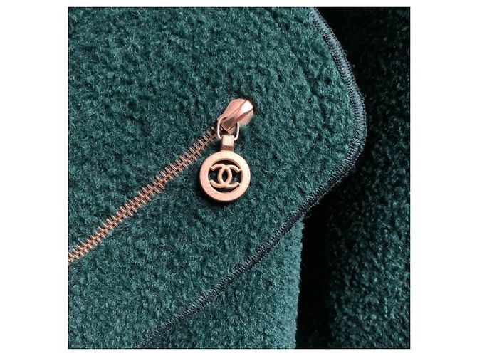 Casaco Chanel Oversized de Lã Verde - vista 6