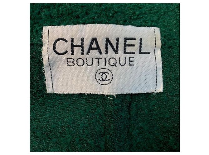 Casaco Chanel Oversized de Lã Verde - vista 7