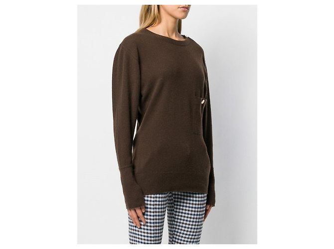 Jersey Chanel de cachemira marrón Castaño - vista 3