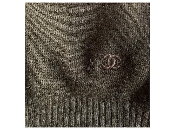 Jersey Chanel de cachemira marrón Castaño - vista 8