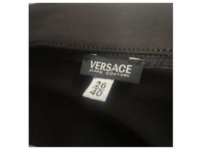 Abito Versace in acetato nero maniche lunghe - vista 3