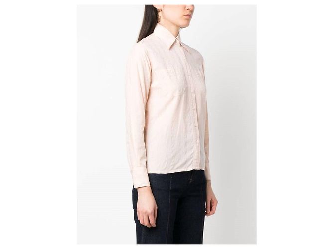 Camisa Céline de jacquard de algodón rosa con cadenas - vista 2
