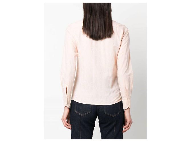 Camisa Céline de jacquard de algodón rosa con cadenas - vista 3