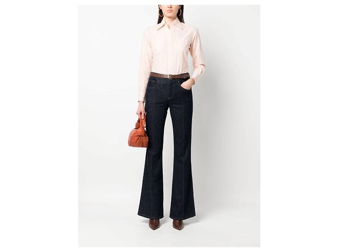 Camisa Céline de jacquard de algodón rosa con cadenas - vista 5