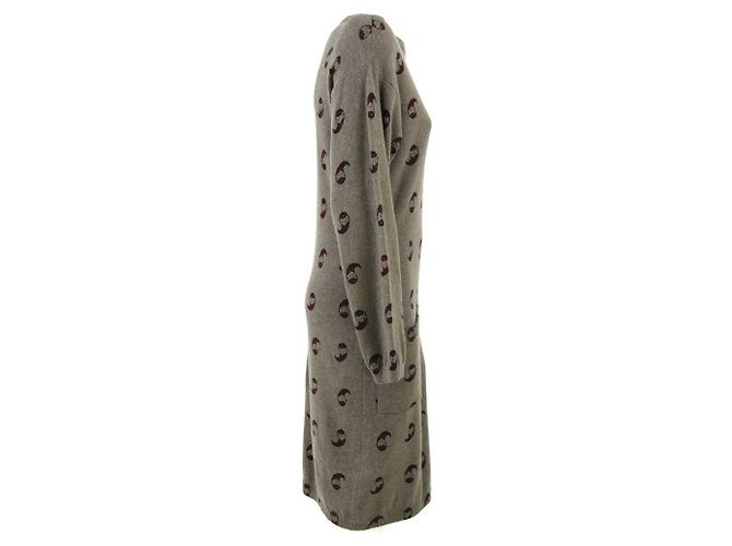 Krizia Kleid aus Wolle Paisley Muster Grau - Ansicht 3