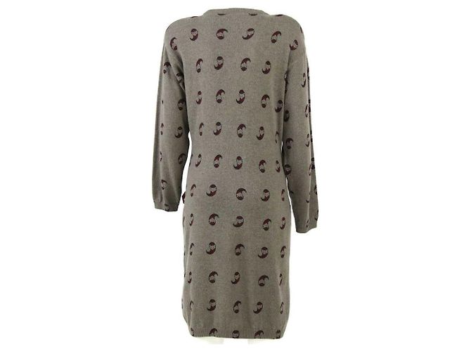 Krizia Kleid aus Wolle Paisley Muster Grau - Ansicht 4