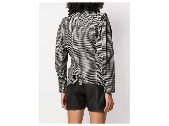 Veste en coton à carreaux noir et blanc Emanuel Ungaro - vue 4
